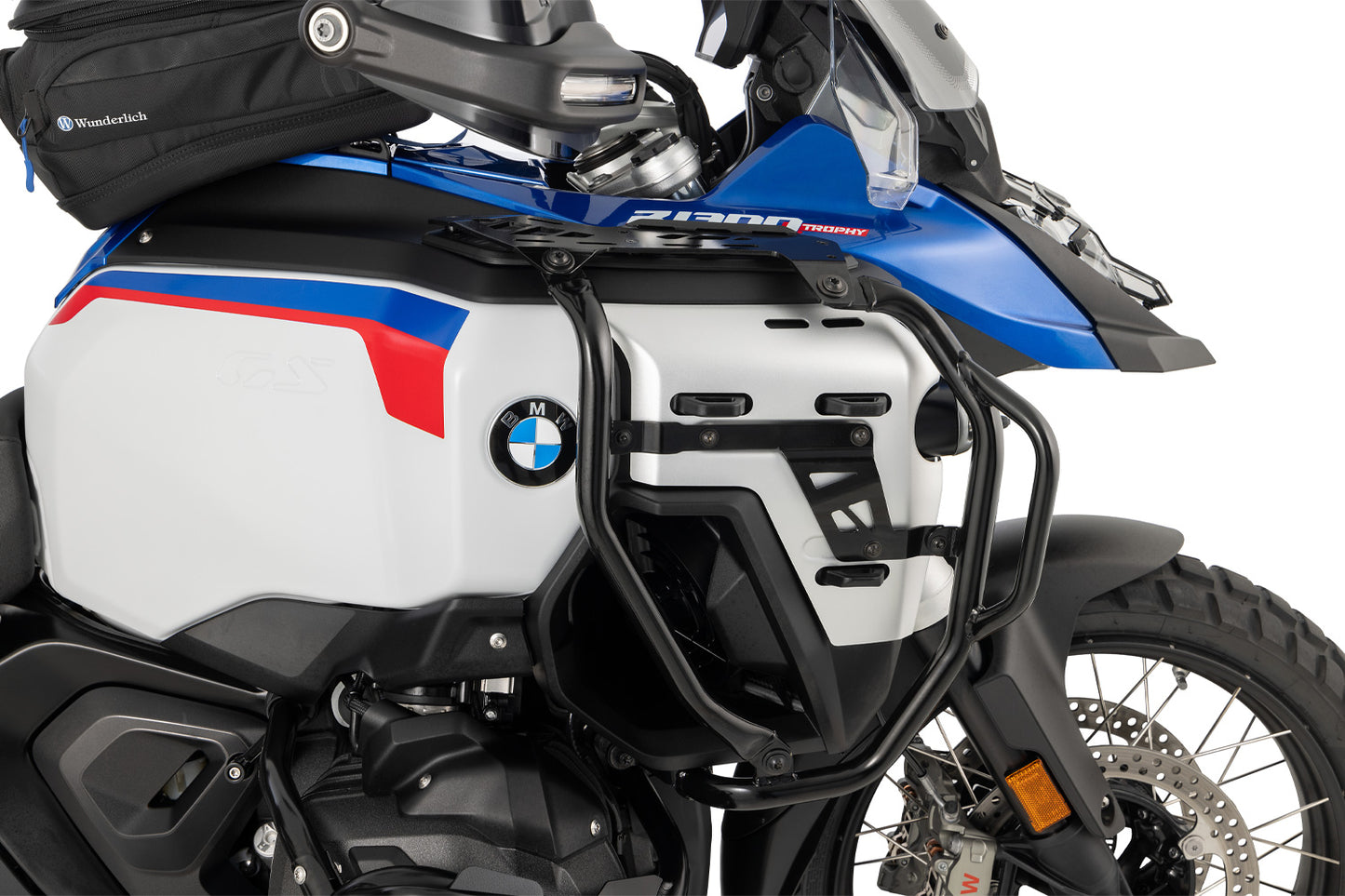 Defensa Alta Negra con Extensión para BMW R 1300 GSA con Defensa Baja OEM