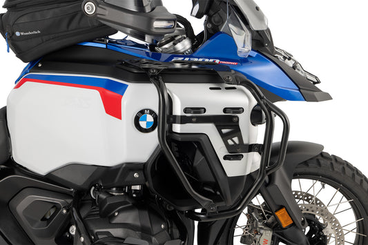 Defensa Alta Negra con Extensión para BMW R 1300 GSA con Defensa Baja OEM