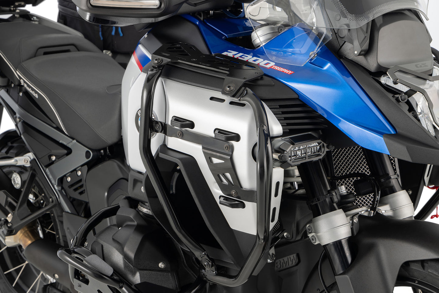 Defensa Alta Negra con Extensión para BMW R 1300 GSA con Defensa Baja OEM