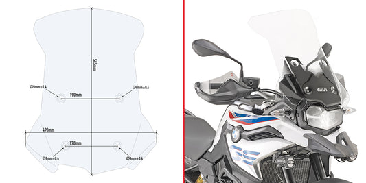 Windshield Transparente para BMW 750/850/800 GS/GSA