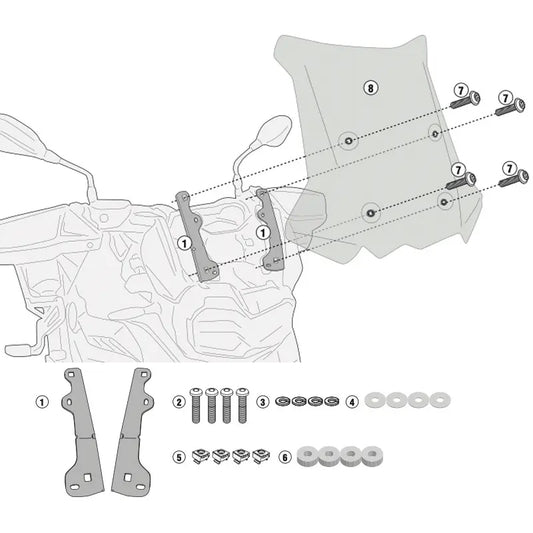 Adaptador de Windshield (Parabrisas) de BMW F 750/850/800 GS